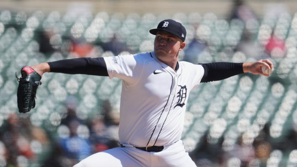 Tigers ace Tarik Skubal pitches against the Yankees on April 8, 2025.