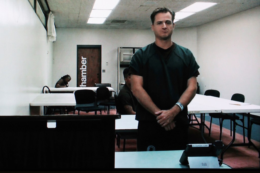 Gerhardt Konig appearing before a judge at his arraignment hearing on April 7, 2025.