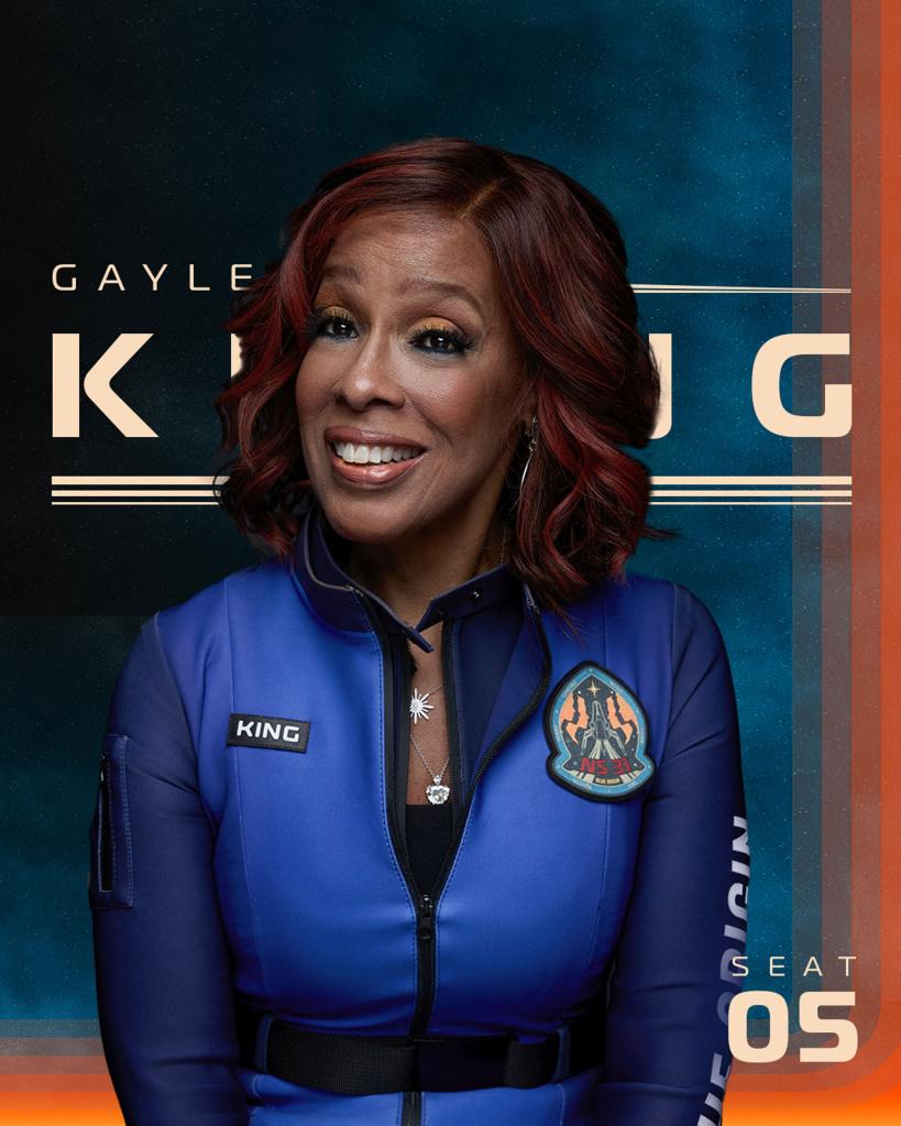 Gayle King in her portrait for the Blue Origin space mission