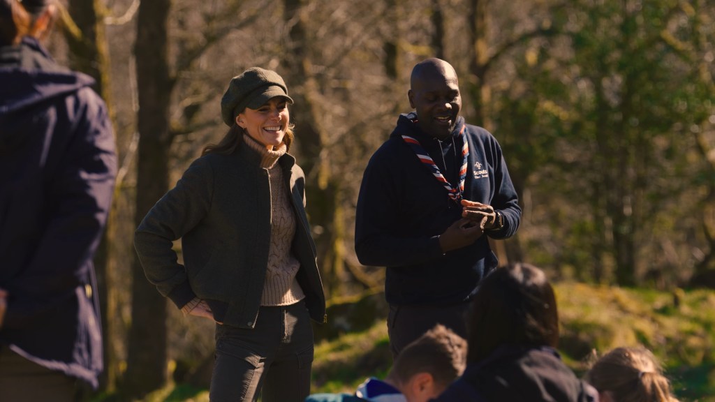 Kate Middleton making an important statement in the Lake District with Chief Scout Dwayne Fields and several Scouts