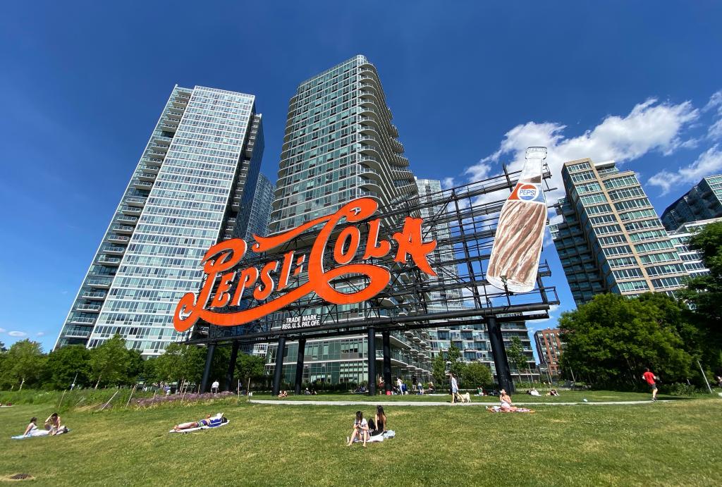 The famous Pepsi Cola sign along the Long Island City waterfront.