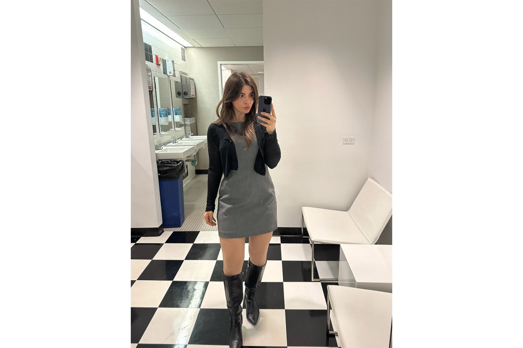 Woman in a work dress.