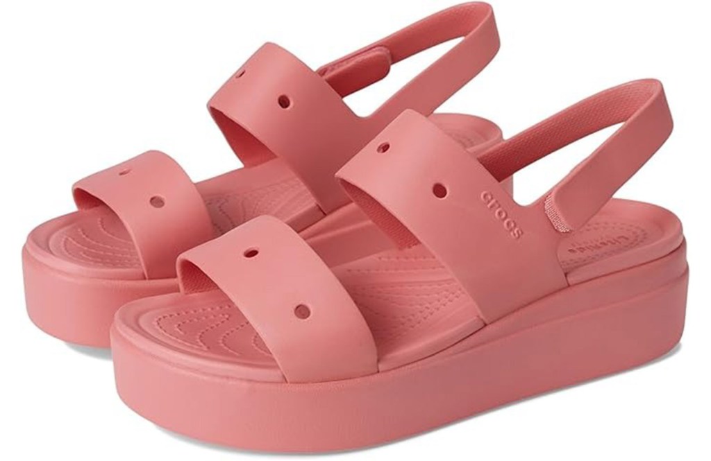 A pair of pink sandals