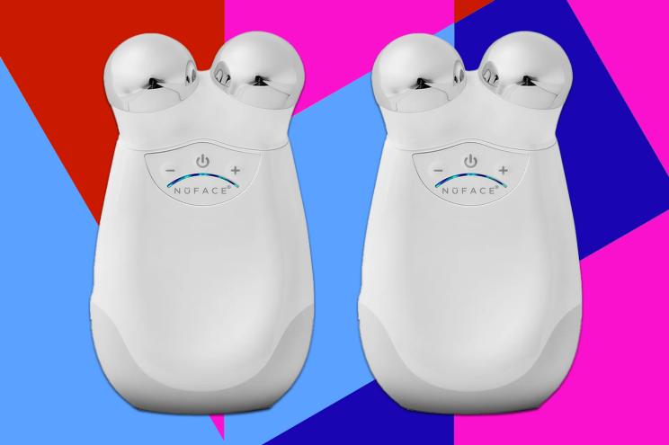 A couple of white objects with round balls