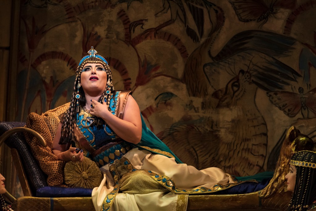 Georgian mezzo-soprano Anita Rachvelishvili (as 'Amneris') performs in the final dress rehearsal prior to the season revival of the Metropolitan Opera/Sonja Frisell production of 'Aida' (by Giuseppe Verdi) at the Metropolitan Opera House at Lincoln Center, New York, New York, in 2018