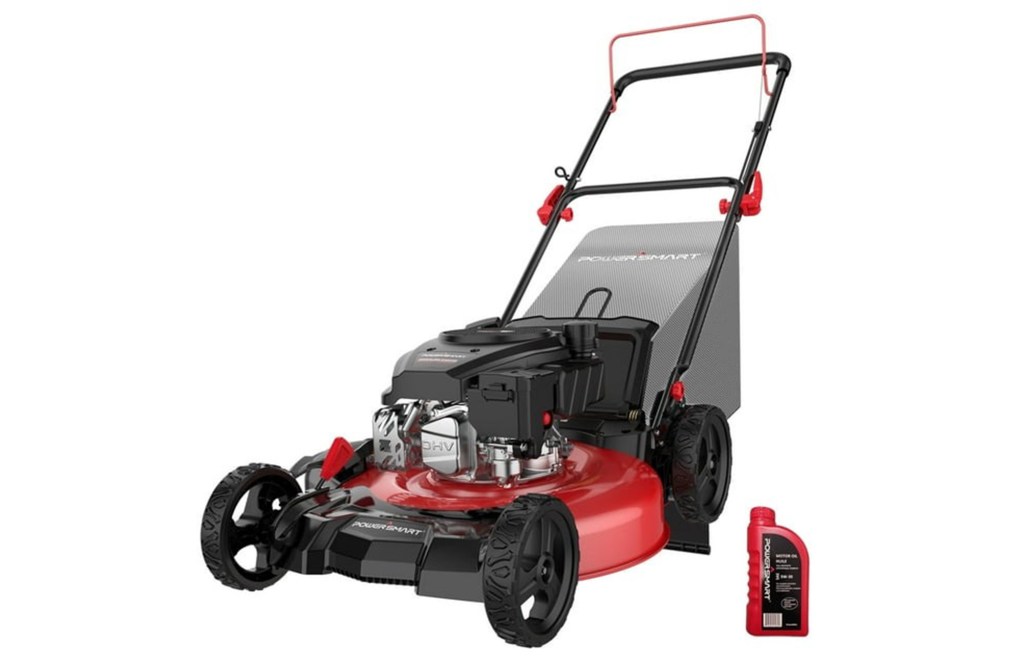 PowerSmart 21" 144cc Gas Push Lawn Mower , 3 -in-1 with 6-Position Height Adjustment