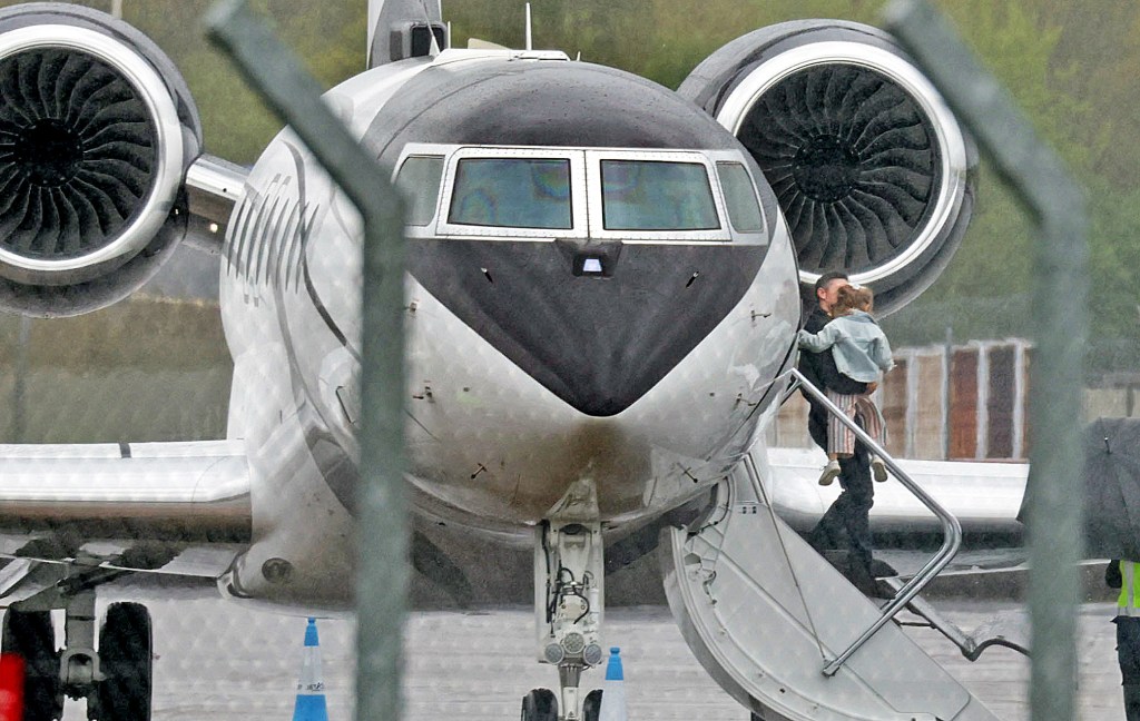 Rory McIlroy was seen arriving at George Best Belfast City Airport on Friday, stepping off his private Gulfstream jet with his daughter Poppy on April 18, 2025.