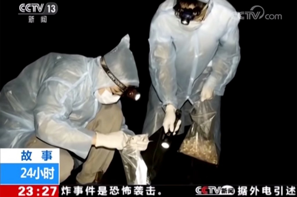 Scientists from the Wuhan Institute of Virology taking samples for research on the source of the SARS virus outbreak in China in 2017