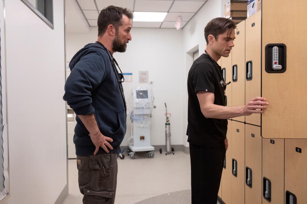 Noah Wyle and Patrick Ball in "The Pitt"