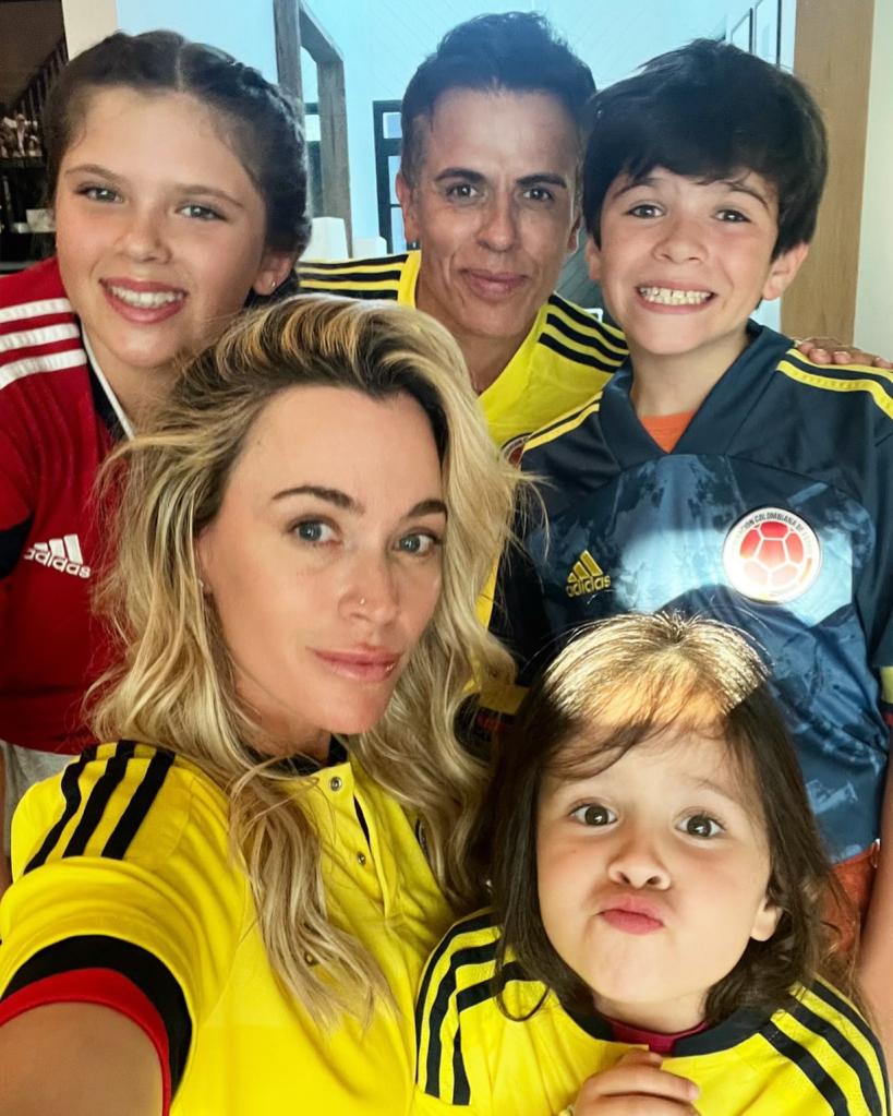 Teddi Mellencamp poses with her estranged husband and their kids.