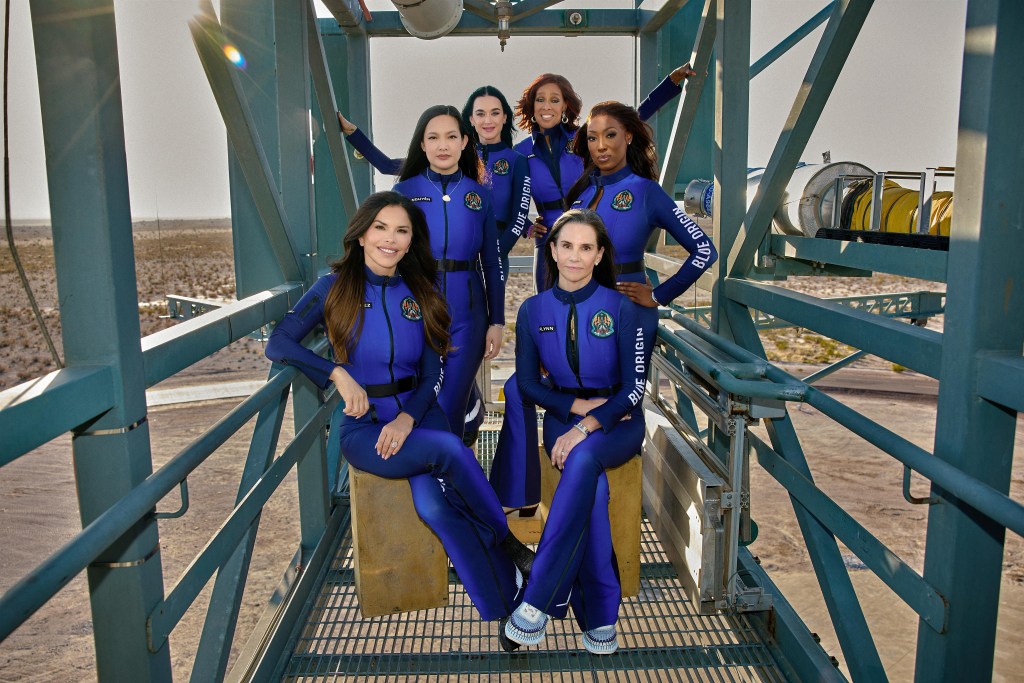 The members of the all-female Blue Origin space flight