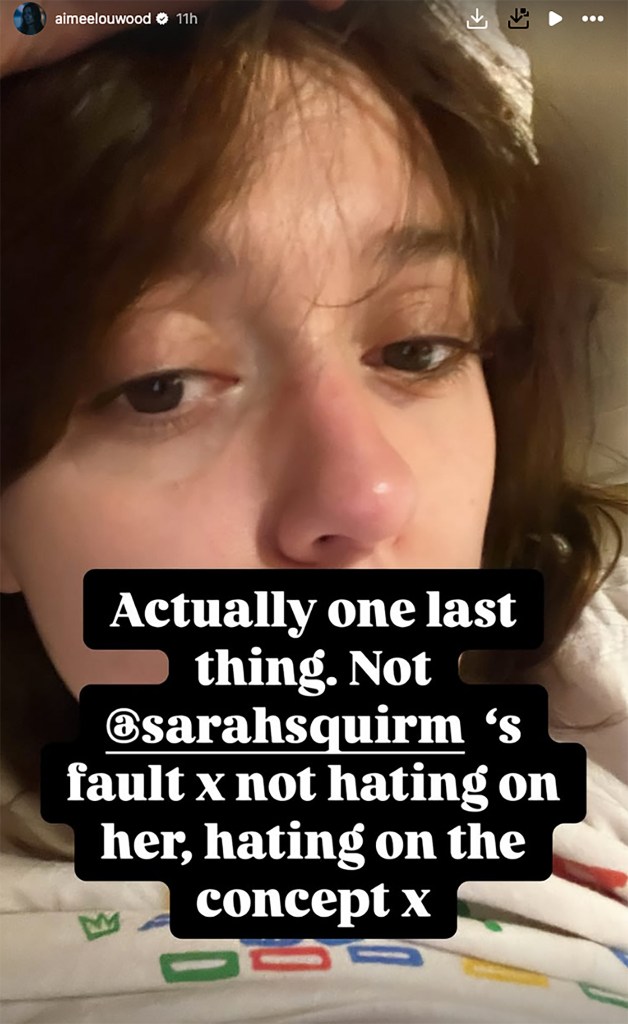 Aimee Lou Wood defends Sarah Sherman on Instagram