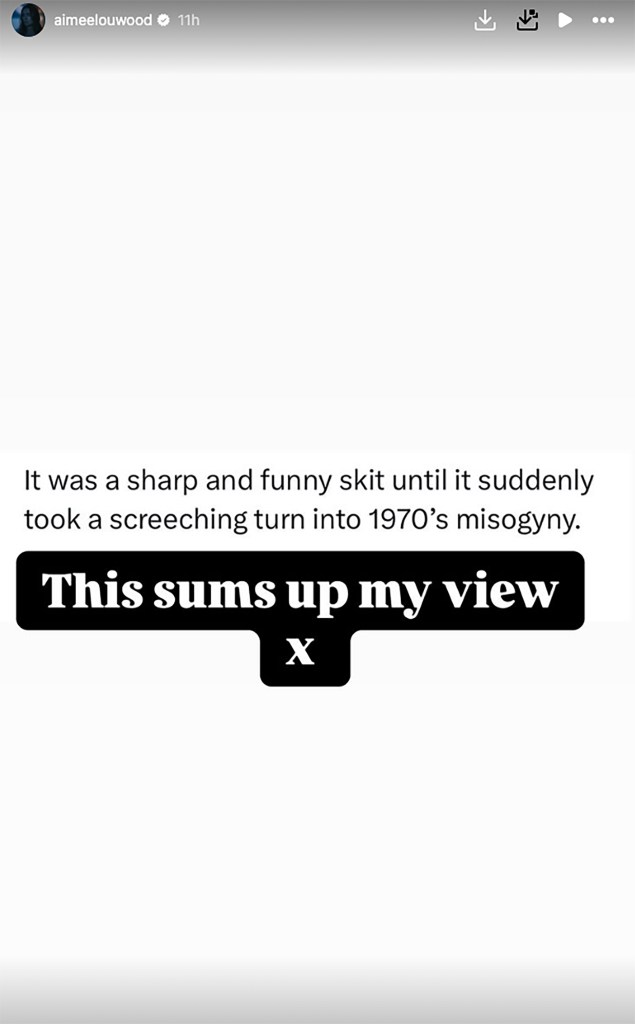 Aimee Lou Wood shares a negative comment about "SNL"