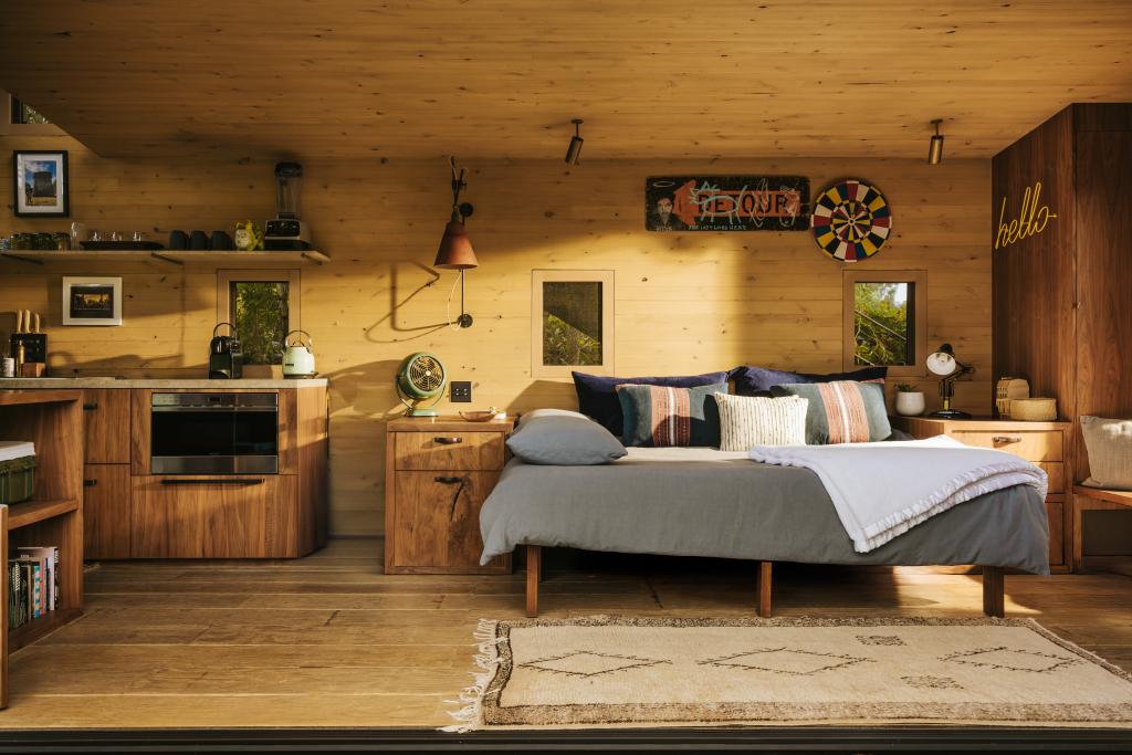 The actor has used the space as a retreat for writing his novel and recording his podcast.