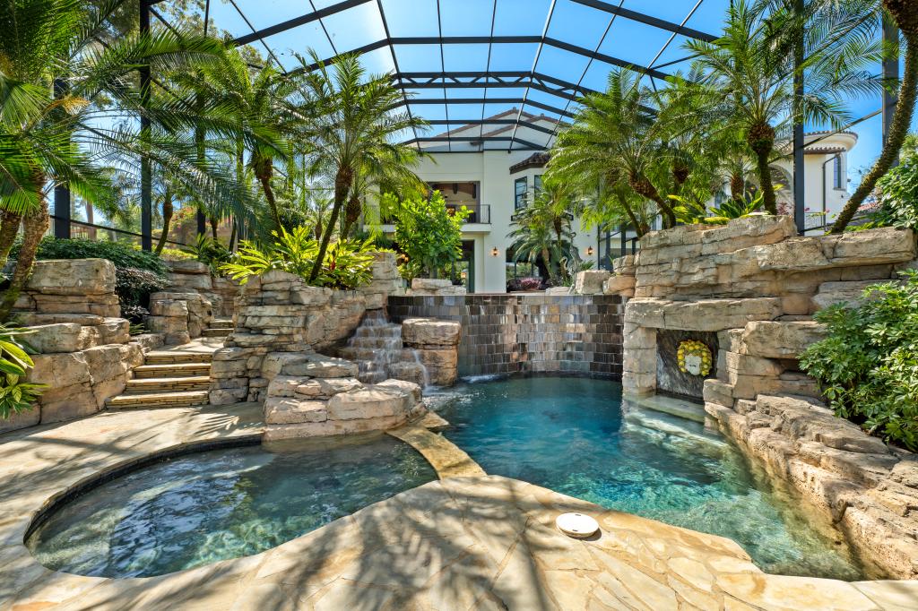 The roughly 25,000-square-foot home in Thonotosassa was built in 2012 by Tom and June Simpson, who spent about $18 million creating a deeply personal space that showcases Tom’s love of history, baseball, and music.