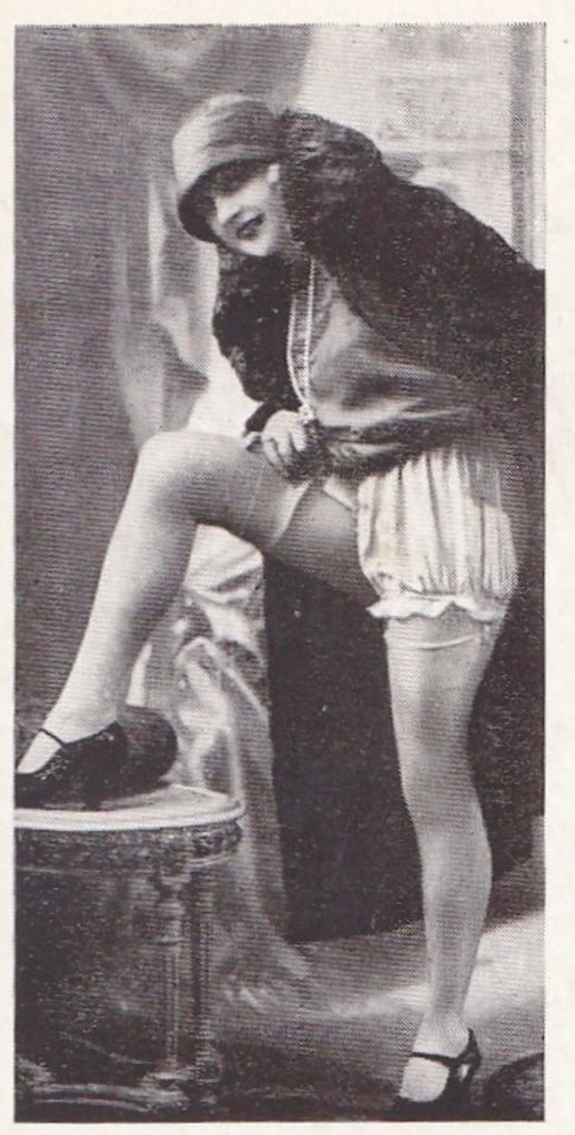Old-timey woman in bloomers. 