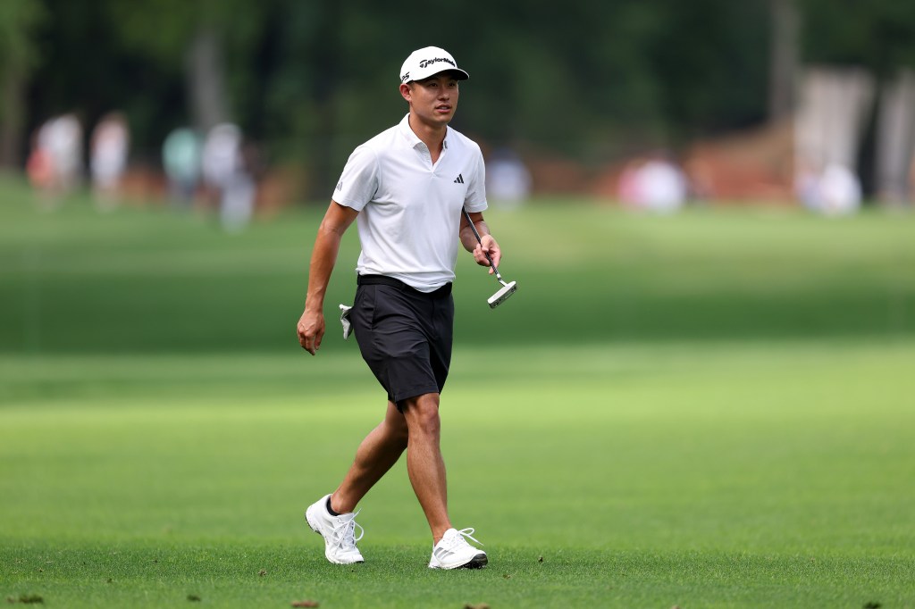 Collin Morikawa of the United States walks the 12th fairway prior to the PGA Championship at Quail Hollow Country Club on May 13, 2025 in Charlotte, North Carolina.