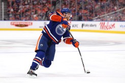 Connor McDavid #97 of the Edmonton Oilers shoots the puck against the Dallas Stars during the second period in Game Three of the Western Conference Final of the 2025 Stanley Cup Playoffs.