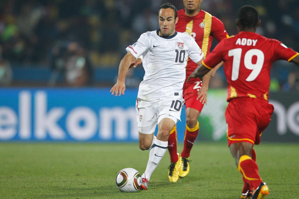 Landon Donovan during the World Cup match between USA v Ghana on June 26, 2010.