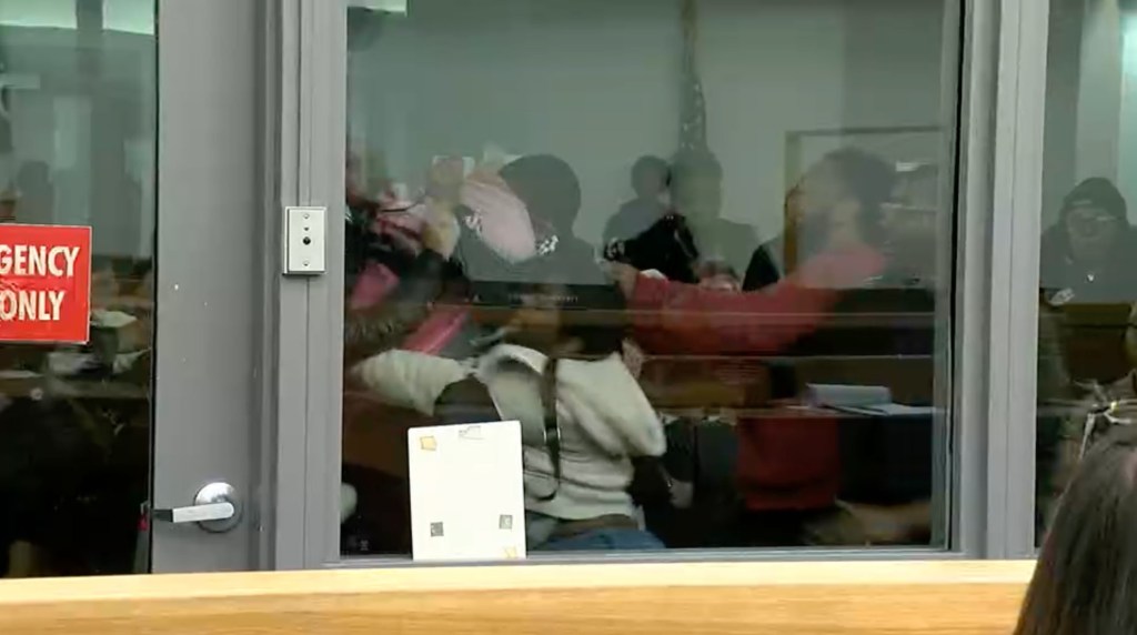 Courtroom brawl