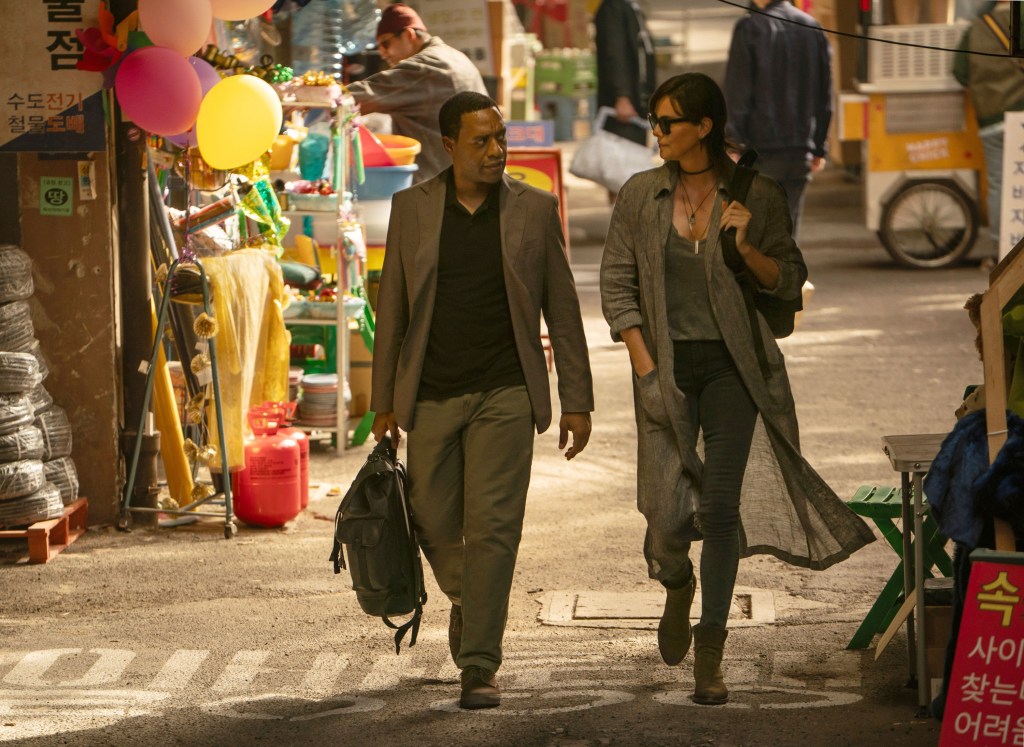 Chiwetel Ejiofor and Charlize Theron in "The Old Guard 2."