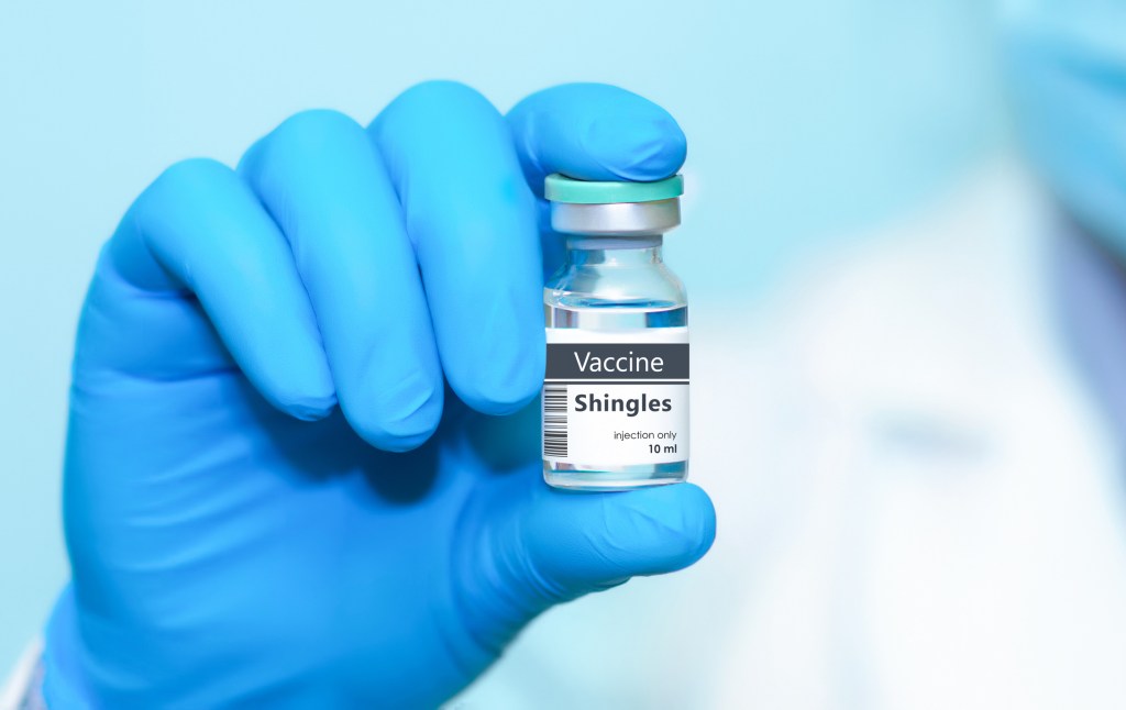 Experts say vaccination is the most effective way to reduce the risk of developing shingles. A vial of shingles vaccine is seen here.