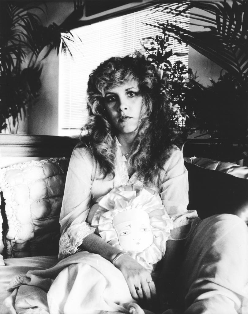 Stevie Nicks in the living room of her home. 