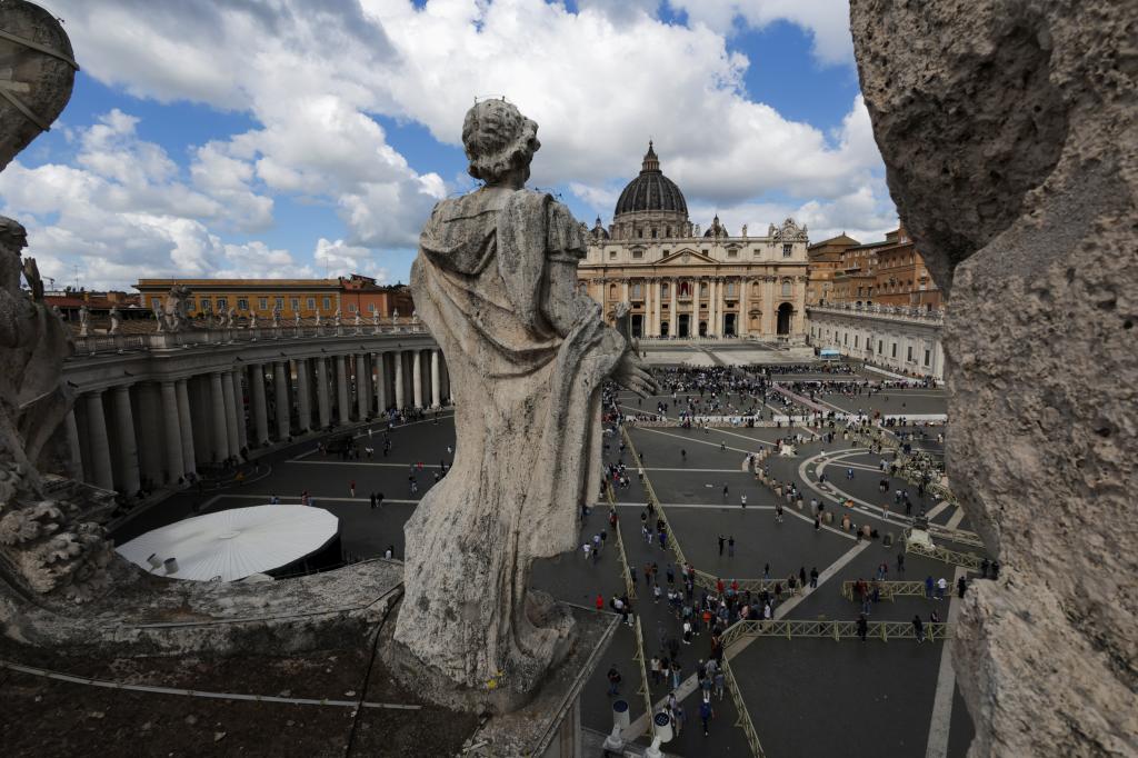 General view of Saint Peter's Basilica at the Vatican on May 8, 2025. 
