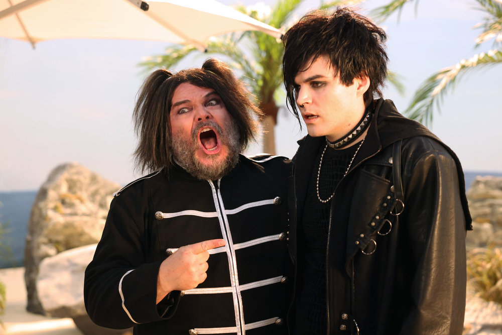 Jack Black and Michael Longfellow as Dexter during the "Goth Kid on Vacation" sketch on Saturday, April 5, 2025.