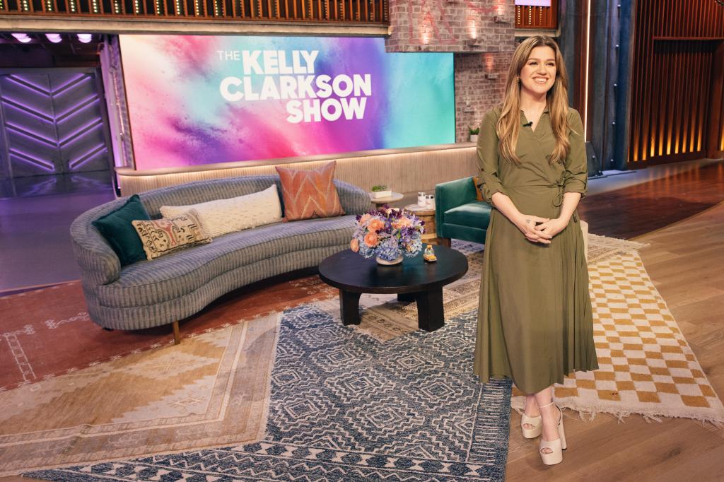 Kelly Clarkson on the set of her talk show in New York City