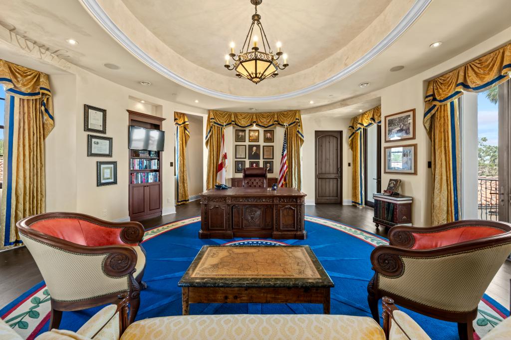 Highlights of the estate include a 900-square-foot Oval Office.