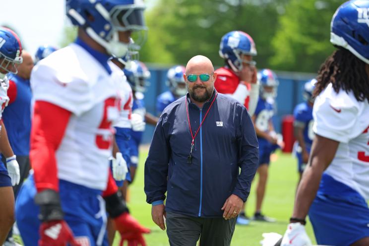 Head coach Brian Daboll at the New York Giants' rookie minicamp.