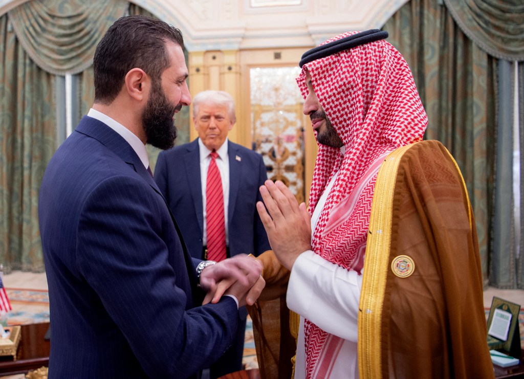 President Trump urged Syrian President Ahmed al-Sharaa to sign the Abraham Accords during the meeting.