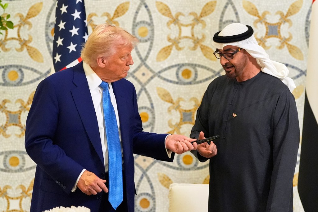 President Trump and UAE President Mohammed bin Zayed Al Nahyan on Thursday.