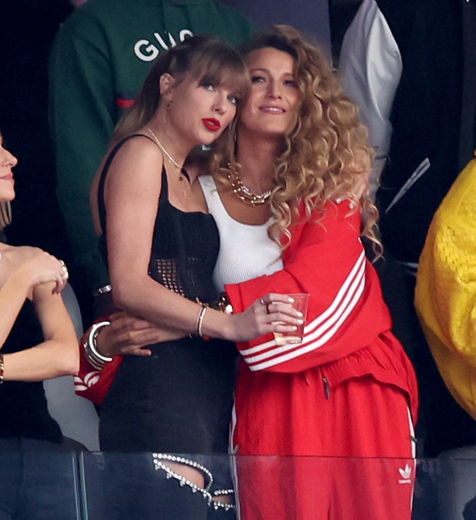 Taylor Swift and Blake Lively at the Super Bowl LVIII.