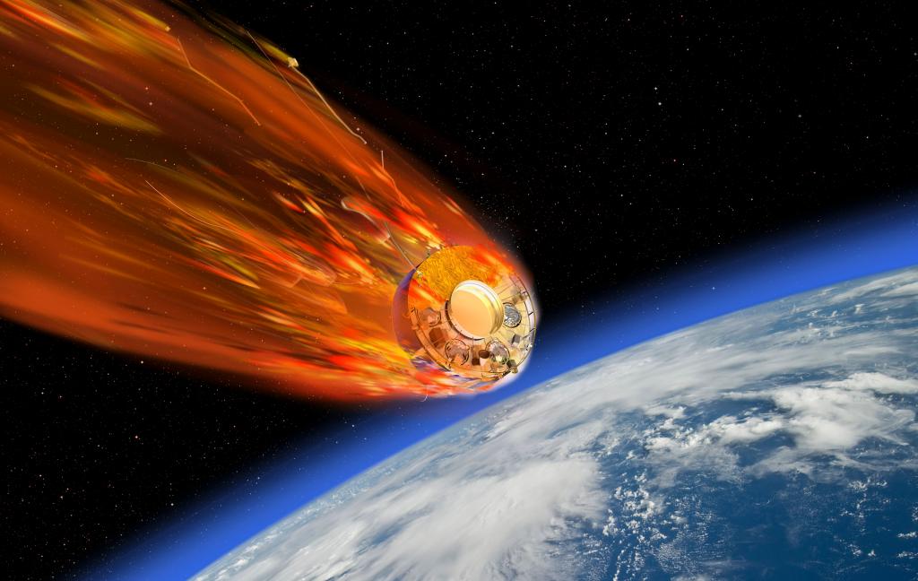 A missile streaking toward Earth.