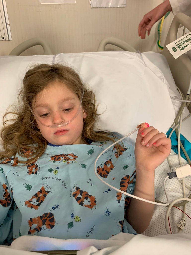 little girl in hospital