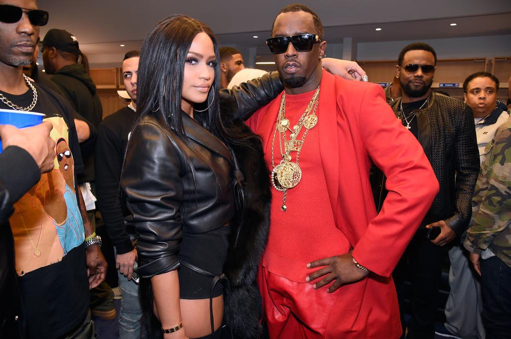 Cassie (L) and Sean "Diddy" Combs aka Puff Daddy pose backstage during the Puff Daddy and The Family Bad Boy Reunion Tour presented by Ciroc Vodka and Live Nation at Barclays Center on May 21, 2016