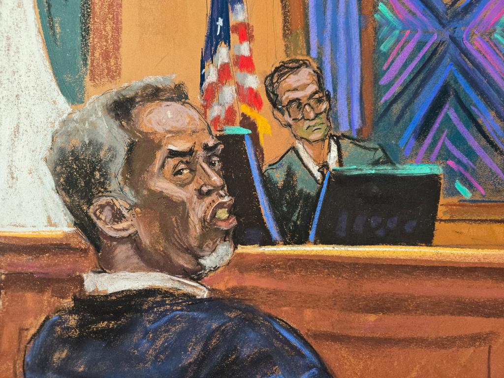 Sean "Diddy" Combs in a courtroom sketch on May 6, 2025.