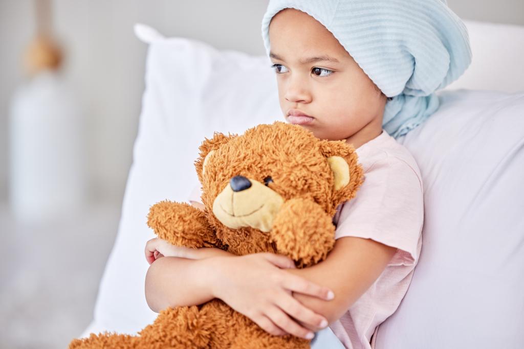Long-term exposure to high levels of benzene has been linked to leukemia and other blood-related cancers. Here, a girl has leukemia.