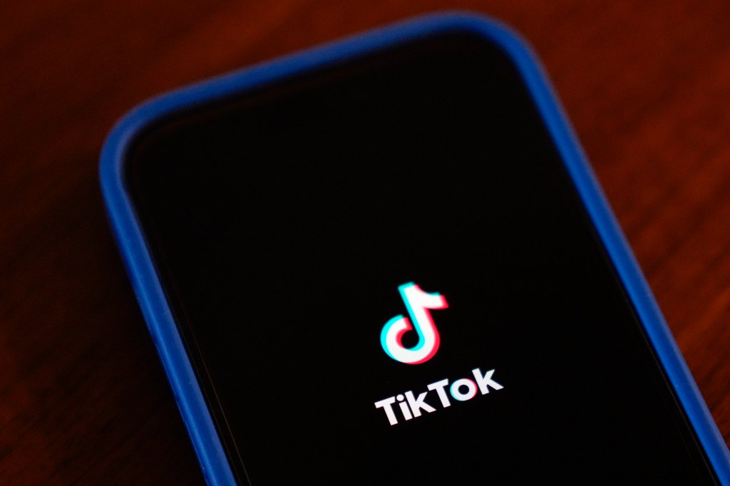 TikTok app logo displayed on an iPhone.