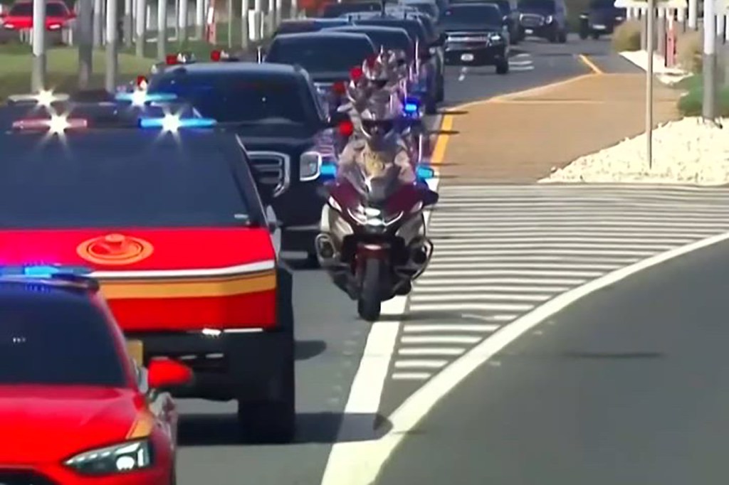 Trump's motorcade in Doha.