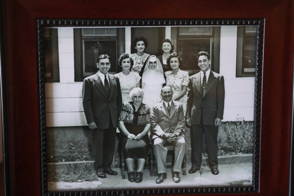 An old family photo on the desk in Piscatella's room.