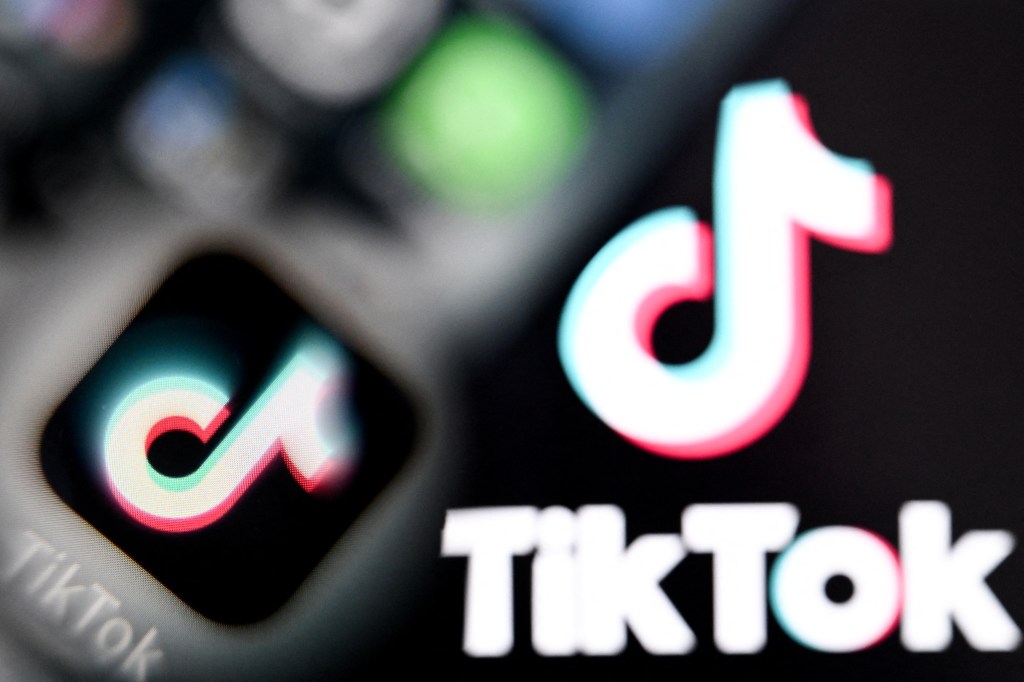 TikTok logo on a screen.