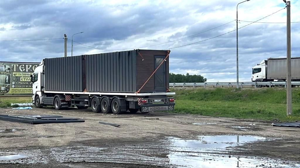 A truck used to release Ukrainian drones that attacked Russian air bases in the Irkutsk region, shown in a photo from June 1, 2025.