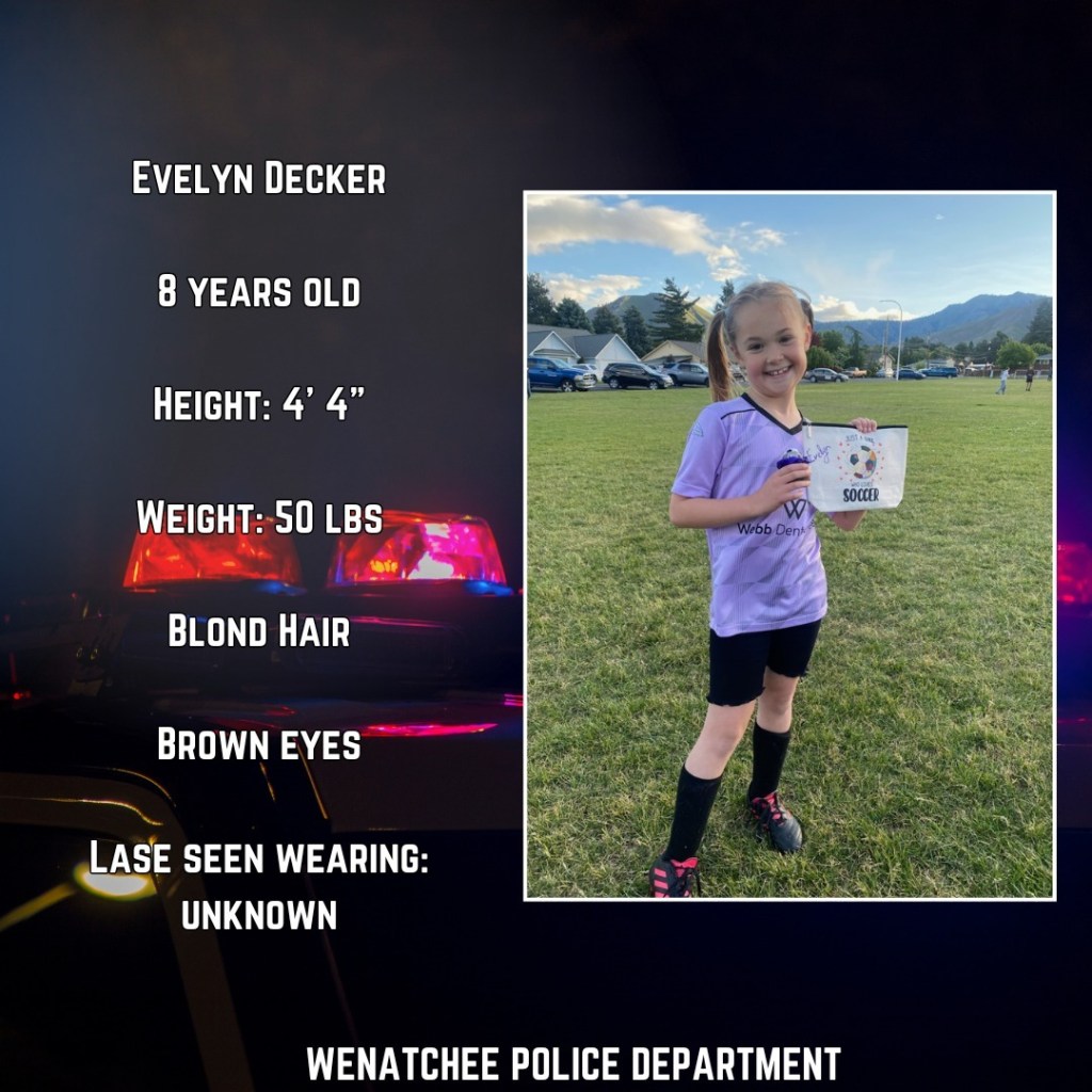 Police are asking for the public's help finding Evelyn Decker, 8, who vanished along with her two sisters after an arranged visitation with their homeless father. 