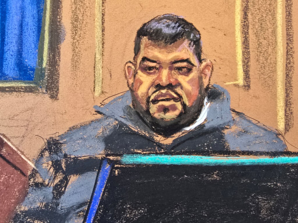 Courtroom sketch of Sean "Diddy" Combs at trial.