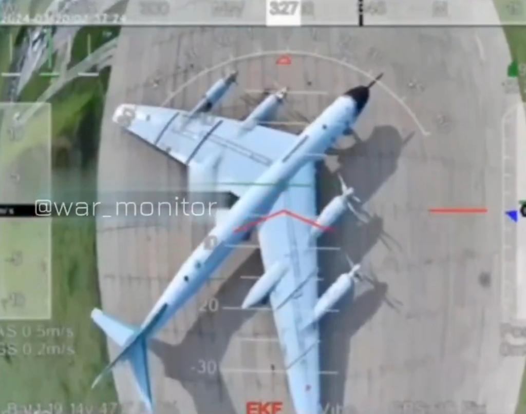 Screenshot from a drone video of the alleged attack released by the SBU on June 1, 2025 (Ukraine's Security Service)