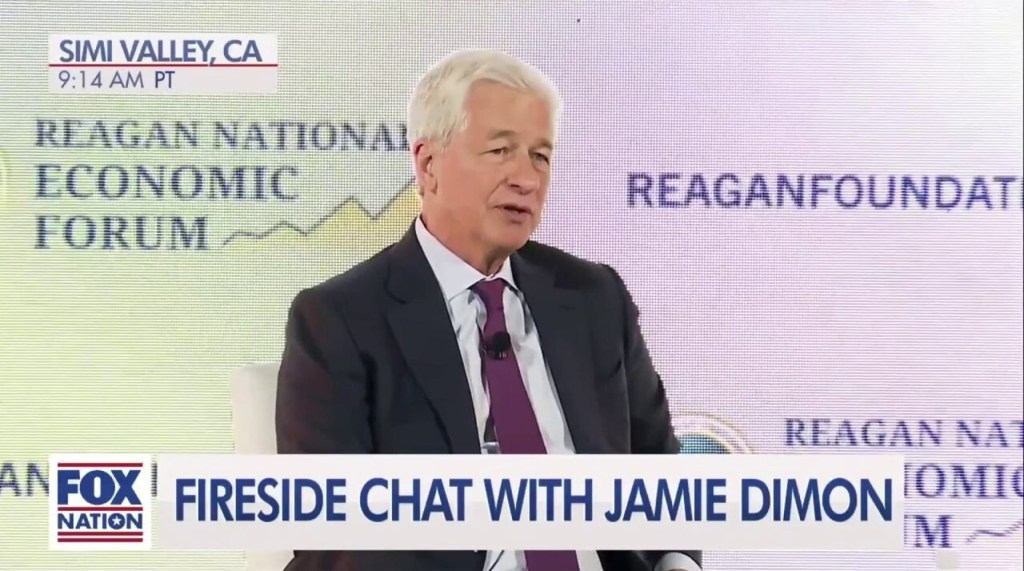 Jamie Dimon at the Reagan National Economic Forum.