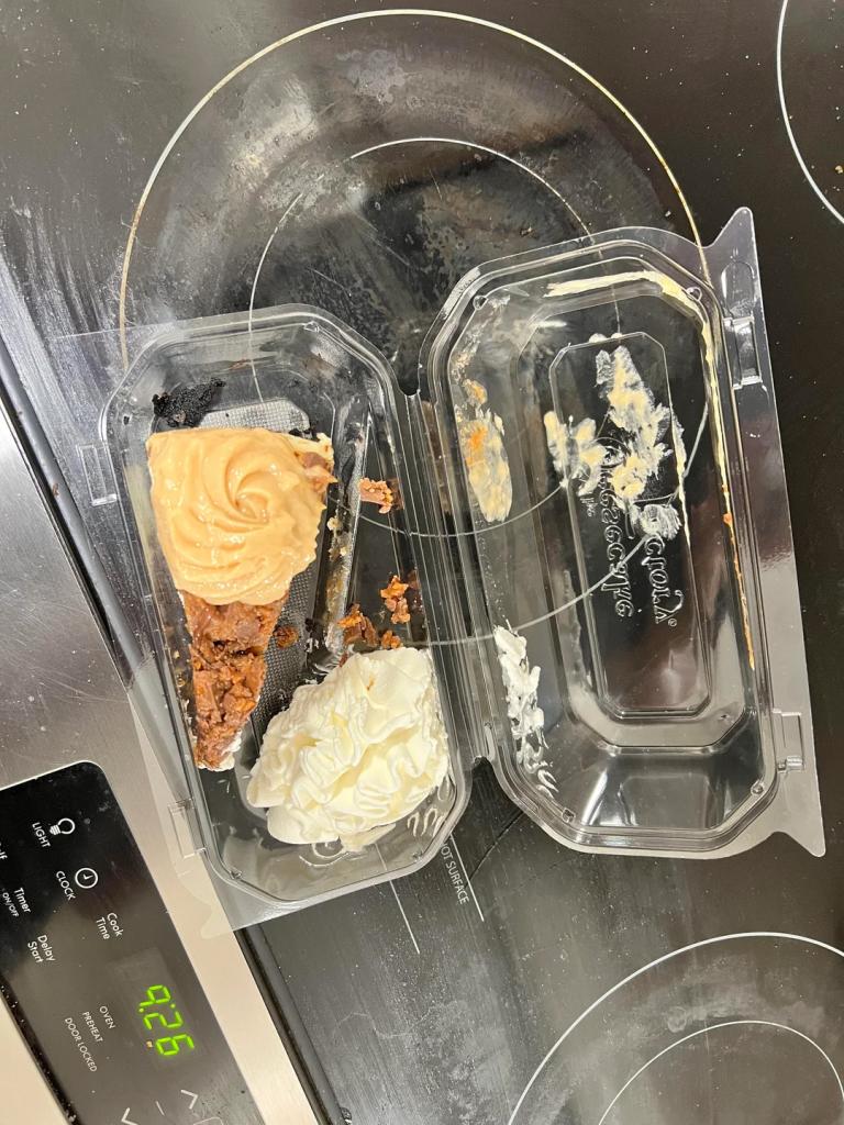 A slice of cheesecake from Cheesecake Factory.